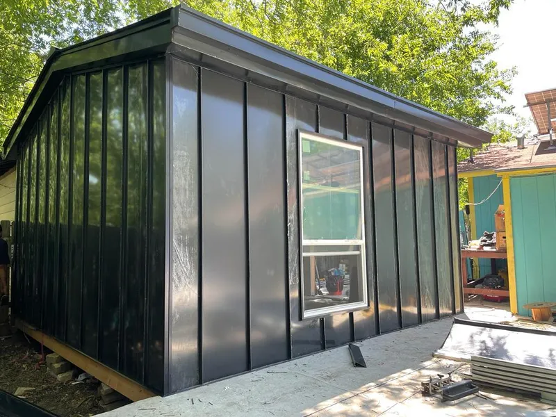 Black standing seam metal wall panels for Metal Roof Installation in Merced